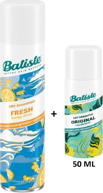 Batiste Kuru Şampuan Fresh 200 ml + Batiste Kuru Şampuan Orıgınal 50 ml