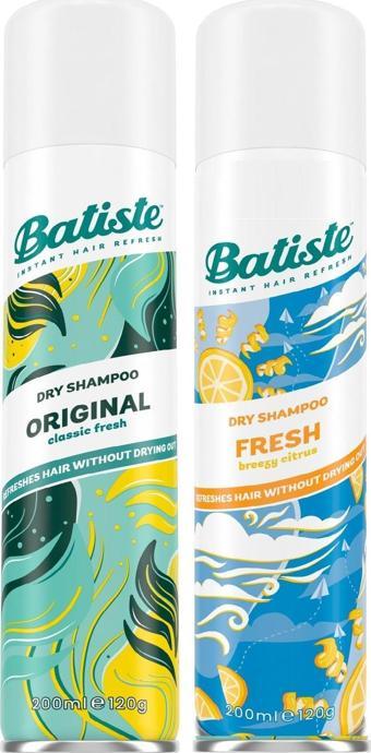 Batiste Kuru Şampuan Orıgınal 200 ml + Batiste Kuru Şampuan Fresh 200 ml