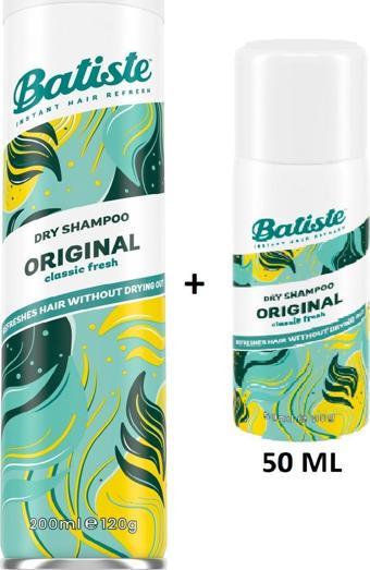 Batiste Kuru Şampuan Orıgınal 200 ml + Batiste Kuru Şampuan Orıgınal 50 ml