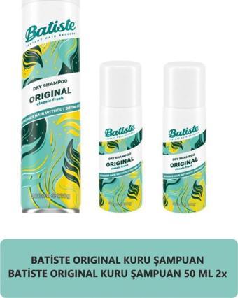 Batiste Kuru Şampuan Orıgınal 200 ml + Batiste Kuru Şampuan Orıgınal 50 ml X2