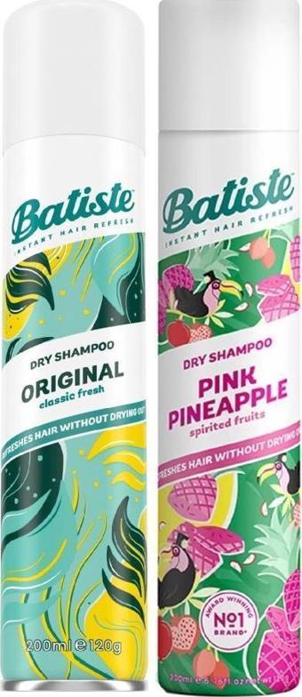 Batiste Kuru Şampuan Orıgınal 200 ml + Batiste Kuru Şampuan Pınk Pıneapple 200 ml