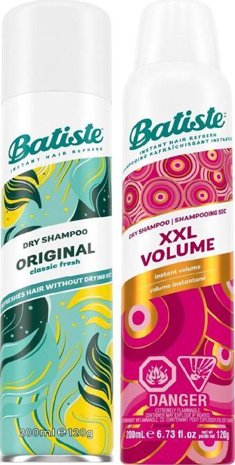 Batiste Kuru Şampuan Orıgınal 200 ml + Batiste Kuru Şampuan Xxl Volume 200 ml