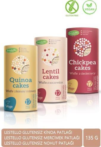 Lestello Glutensiz Kinoa Patlağı 135 G + Lestello Glutensiz Mercimek Patlağı 135 G + Lestello Glutensiz Nohut Patlağı 13