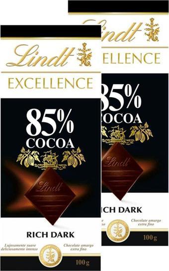 Excellence Bitter Tablet Çikolata Dark Cocoa %85 Kakao 100 Gr X 2 Avantaj Paketi