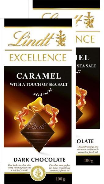 Lindt Excellence Caramel Sea Salt 100 G x 2