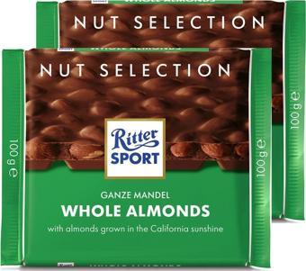 Ritter Whole Almonds 100 G x 2