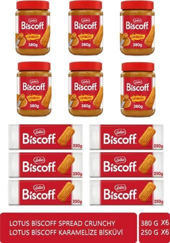Lotus Biscoff 250gr x 6 Adet + Lotus Biscoff Spread Crunchy 380 gr x 6 Adet