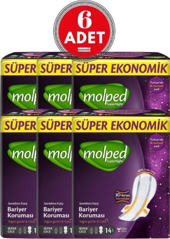 Molped Supernight Yoğun Günler & Gece (Süper Gece) 14'Lü 6 Adet