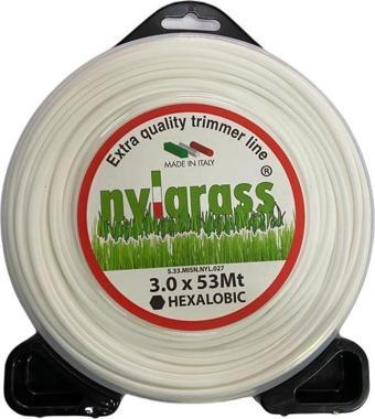 Nylgrass Motorlu Tırpan Misinası 3.0 mm 6 Köşe 53 Mt