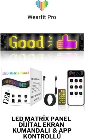 LED Matrix Panel Ekran Kumandalı Iş Yeri Otomobil Tır Kamyon Cama Yapışkanlı  Kedi Gözlü Emoji ve Animasyonlu (9*37cm)