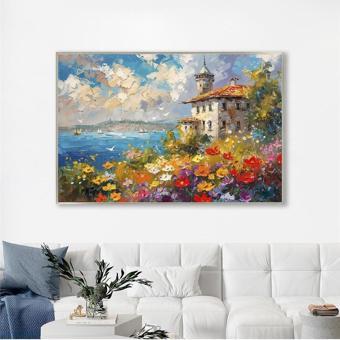 Tablosan Yağlı Boya Dokulu Tablo Modern Istanbul Manzarası Gümüş Çerçeveli U06024