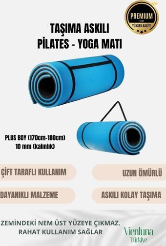 Lüks İki Yüzeyli Kayma Önleyici Silinebilir Hijyenik Yoga Minderi Pilates Meditasyon Matı 10 mm