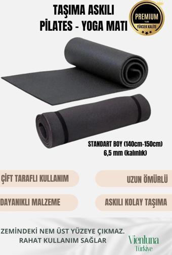 Lüks İki Yüzeyli Kayma Önleyici Silinebilir Hijyenik Yoga Minderi Pilates Meditasyon Matı 6,5 mm