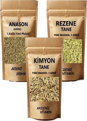 Akdeniz Vitamin Rezene, Anason Ve Tane Kimyon Çay Seti Sindirim Çayı,Gaz Çayı,Süt Çayı