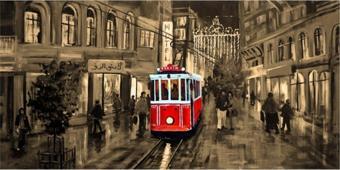 Tablosan Taksim Istiklal Caddesi Kanvas Tablo 140x280 cm Kb16166 140x280 cm