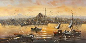 Tablosan Yağlı Boya Istanbul Kanvas Tablo 50x150 cm 50x150 cm