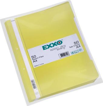 Exxo Telli Dosya Plastik A-4 Sarı 50 Li (1 Paket 50 Adet)