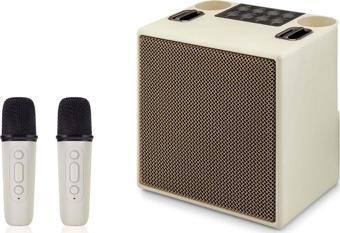 Hadron M83 Beyaz Bluetooth Karaoke 2 Mikrofonlu Speaker 10W 170-129-205Mm