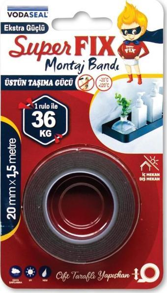 Vodaseal Super Fix Montaj Bant (1 Rulo 36Kg) 20Mmx1,5Mm