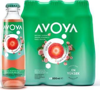 AVOYA 6'LI  ÇİLEK&GÜL MADEN SUYU 200 ML