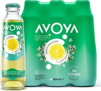 AVOYA 6'LI LİMON VE LİMON ÇİÇEĞİ MADEN SUYU 200 ML