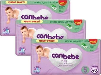 Canbebe Bebek Bezi Fırsat Paketi 5 Beden Junior (11-18Kg)40 lı x3 Adet