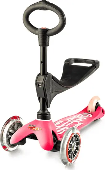 Micro Mini Scooter 3 in 1 Deluxe Pembe MMD009