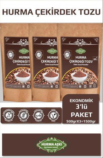 Hurma Aşkı Hurma Çekirdeği Tozu 500Grx3=1500Gr