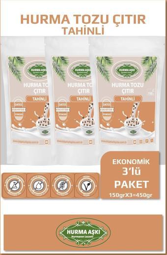 Hurma Aşkı Hurma Tozu Çıtır Tahinli 150Grx3=450Gr