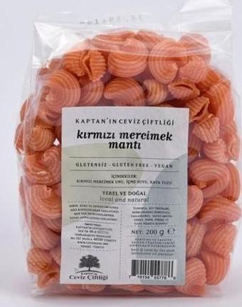 Glütensiz ve Vegan Yerli Kırmızı Mercimek Mantı - Pipe Rigate (200 G)