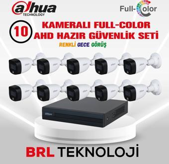 Dahua 10 Kameralı Renkli Gece Görüşlü Full HD Güvenlik Kamera Seti