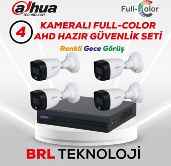 Dahua 4 Kameralı Renkli Gece Görüşlü Full HD Güvenlik Kamera Seti