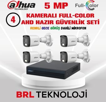 Dahua 5 MP 4 Kameralı Sesli 30 Metre Renkli Gece Görüşlü Full HD Kamera Seti