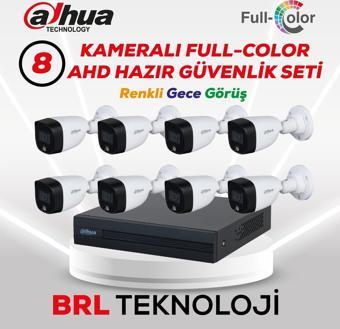 Dahua 8 Kameralı Renkli Gece Görüşlü Full HD Güvenlik Kamera Seti