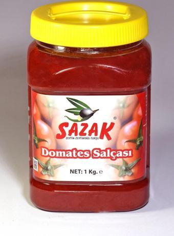 Sazak Zeytin Zeytinyağı Domates Salçası 1 Kg Ev Yapımı Katkısız Doğal