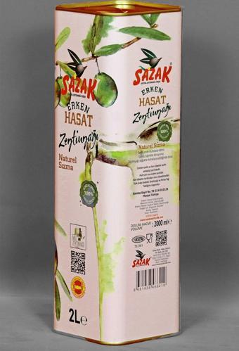 Sazak Zeytin Zeytinyağı Erken Hasat Soğuk Sıkım Sızma Zeytinyağı 2 Lt