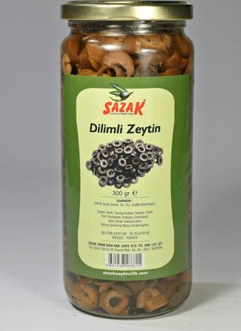 Sazak Zeytin Zeytinyağı Sazak Dilimli Siyah Zeytin 300 Gr