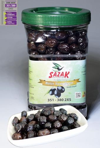 Sazak Zeytin Zeytinyağı Siyah Zeytin Yağlı Sele Doğal Zeytin 900 Gr. (Orta Taneli̇ 351-380 2Xs)