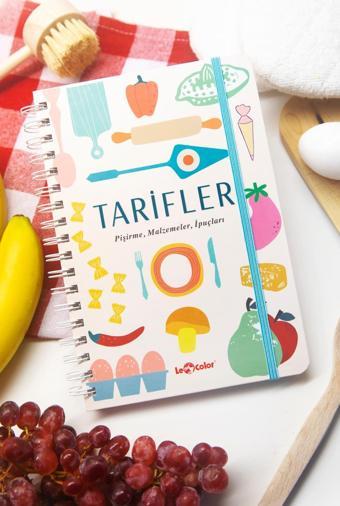 LeColor Yemek Tarif Defteri Görselli Spiralli Bej