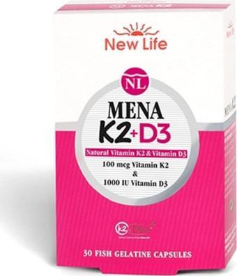 New Life Newlife Mena K2+D3 Vitamini 30 Kapsül