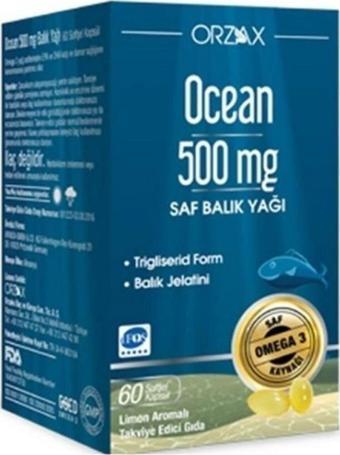 Ocean Balık Yağı 500Mgr Takviye Edici grıda 60 Kapsül