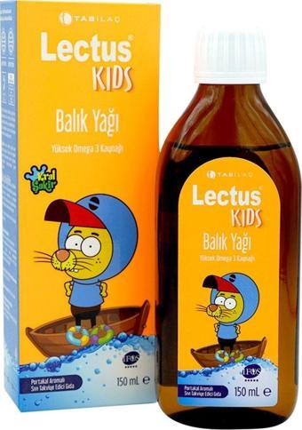 Tab İlaç Lectus Kids Kral Şakir Portakal Aromalı Balık Yağı 150 Ml