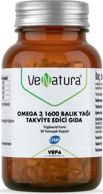 Venatura Omega 3 1600 Balık Yağı Takviye Edici Gıda