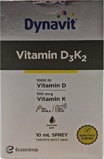 Dynavit Vitamin D3K2 Sprey 10 ml