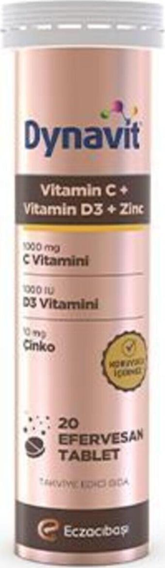 Dynavit Vitamin C + Vitamin D3 + Çinko Zinc Tablet