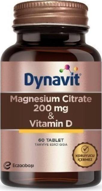 Dynavit Magrnesium Citrate 200 Mgr Vitamin D / 60 Tb