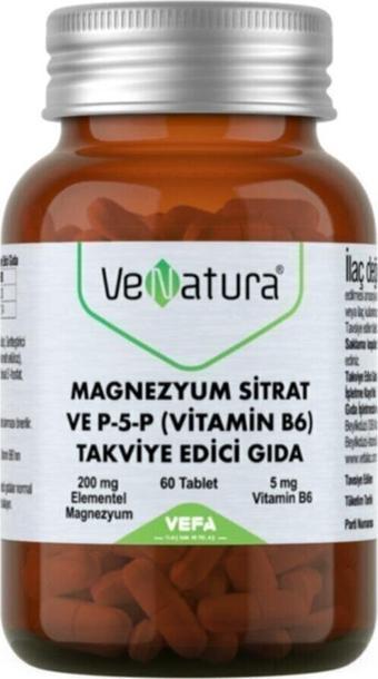 Venatura Magnezyum Sitrat Ve P-5-P (Vitamin B6) Takviye Edici Gıda