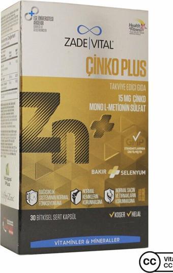 Zade Vital Çinko Plus 15 Mg 30 Kapsül