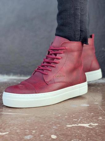 CH029 CBT Vulcanized Lace Up Erkek Bot BORDO