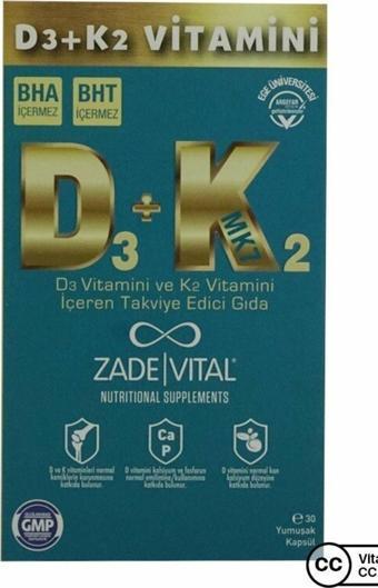 Zade Vital Vitamin D3 + K2 30 Yumuşak Kapsül